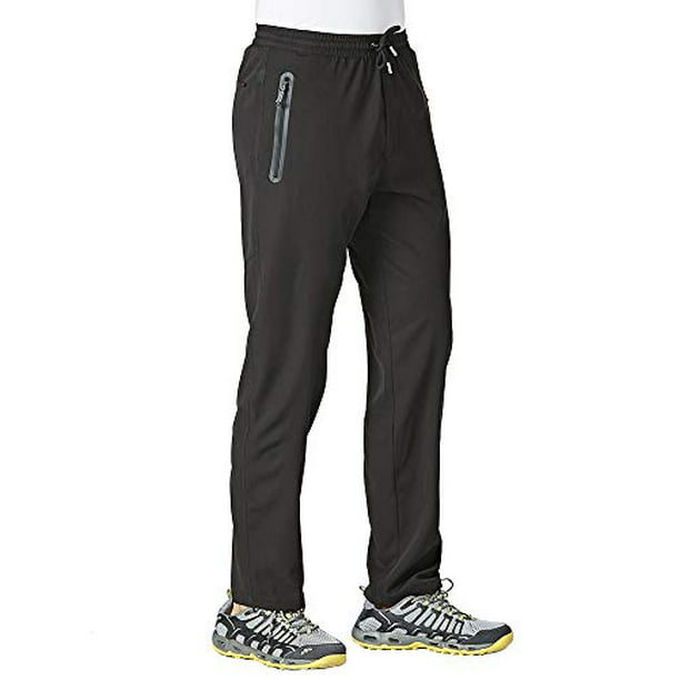 YSENTO Mens Quick Dry Lightweight Breathable Hiking Running Pants with Zipper Pockets 